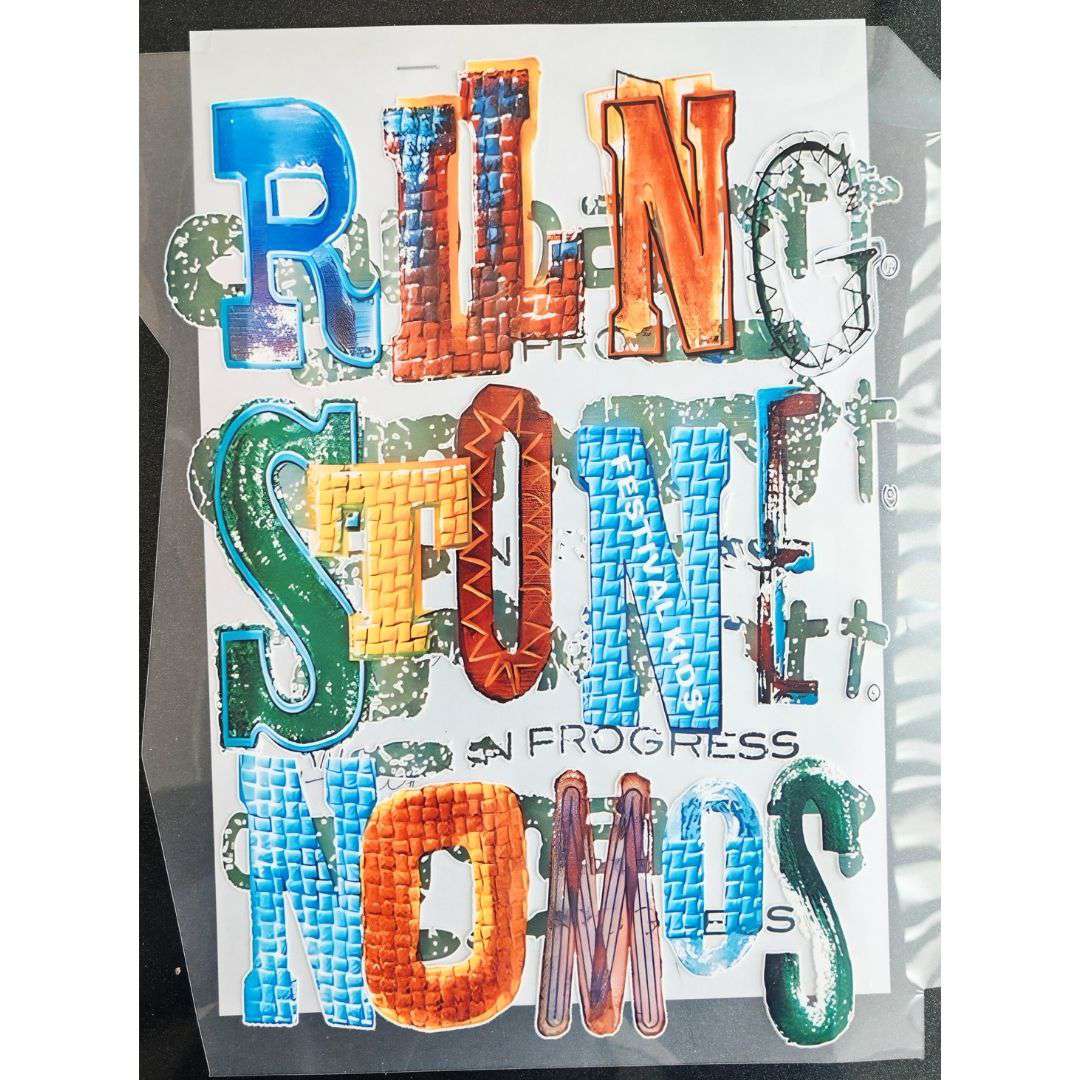Rllng Stone Nomos Design - DTF Glitter Emboss  Sticker