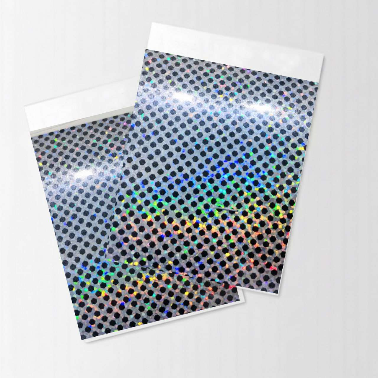 Black and Silver Color Round Dotted Design Metallic Vinyl