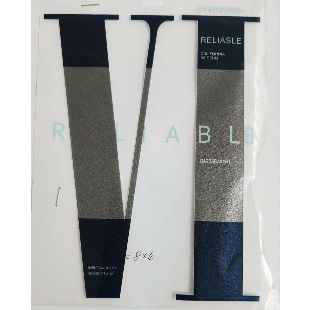 VI Design - DTF Glitter Emboss  Sticker