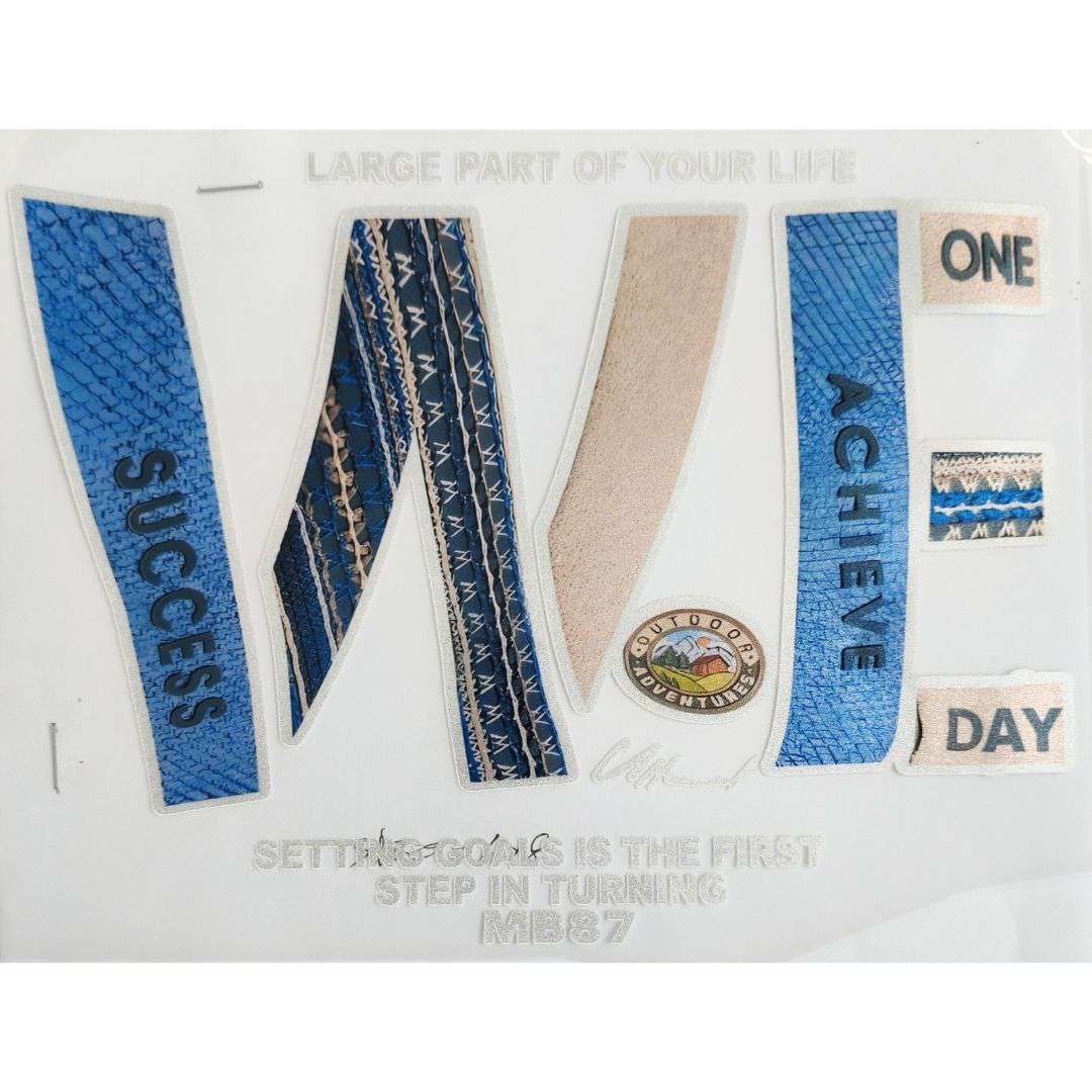 Success We Achieve One Day Design - DTF Glitter Emboss  Sticker