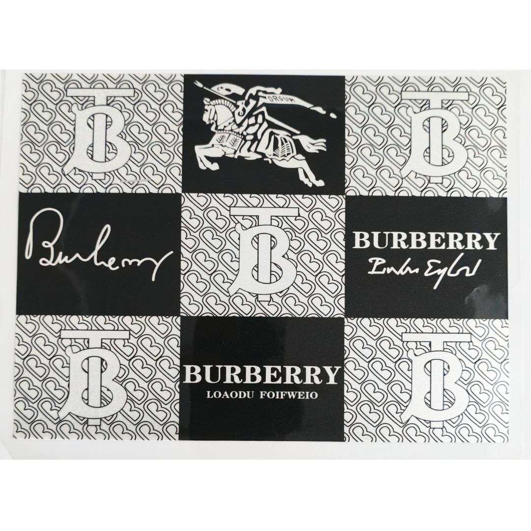 Burberry Design - DTF Glitter Emboss  Sticker