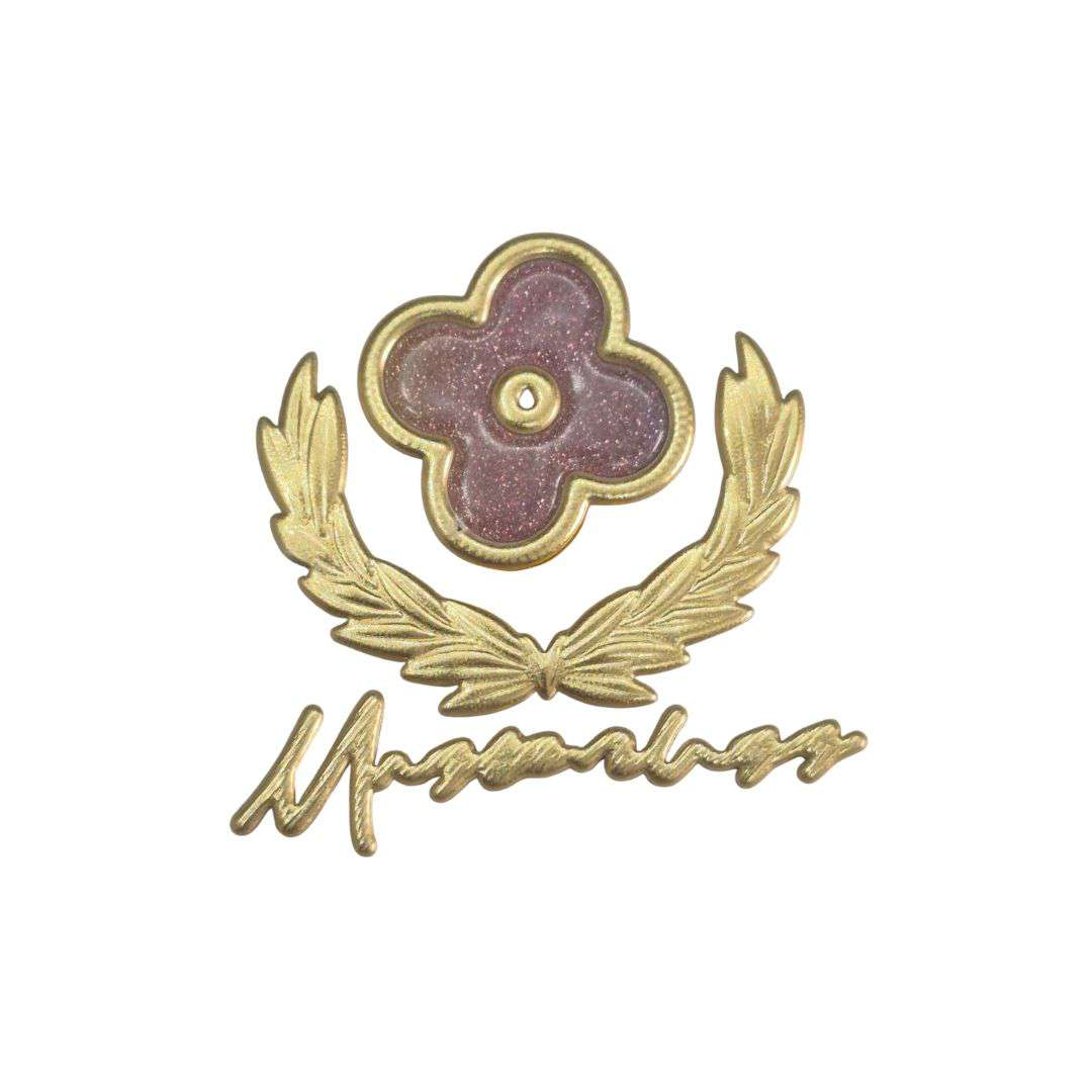 Golden & Pink Color Flower TPU Glitter Logo