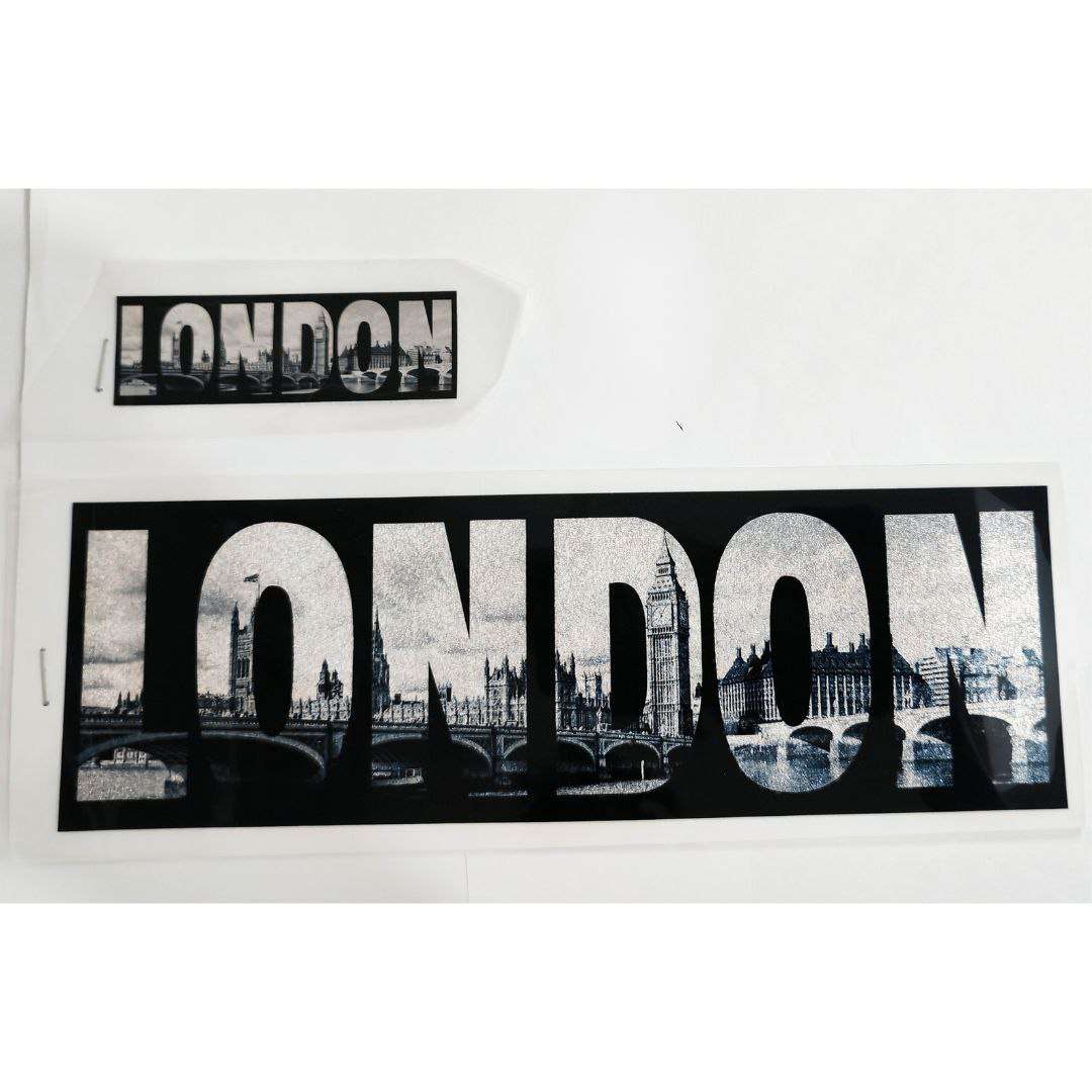 London Design - DTF Glitter Emboss  Sticker