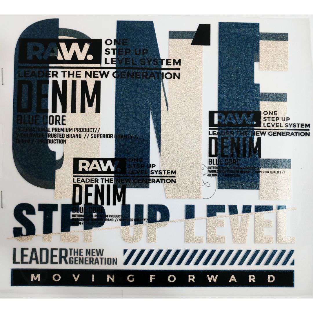 Step Up Level Design - DTF Glitter Emboss  Sticker