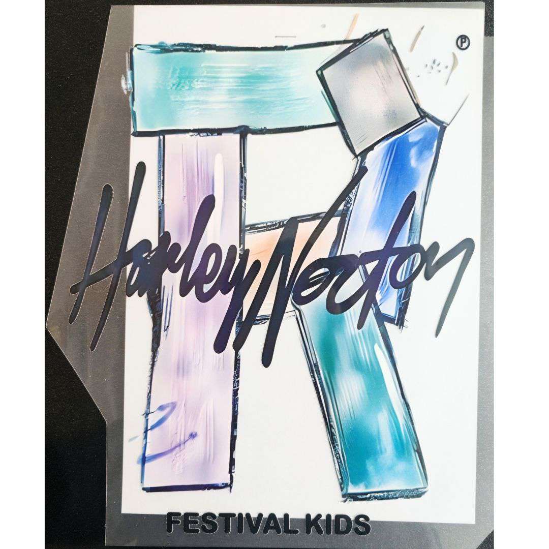 Big R (Festival Kids) Design - DTF Glitter Emboss  Sticker