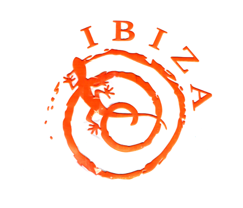 "Orange IBIZA Decorative heat transfer logo"