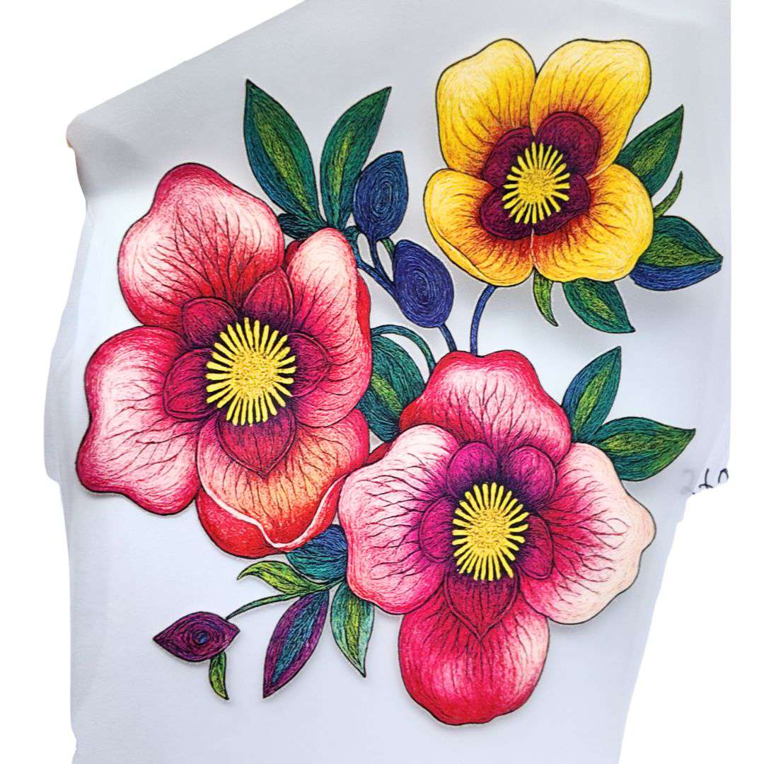 Flower Style 8 Girls DTF Emboss Sticker