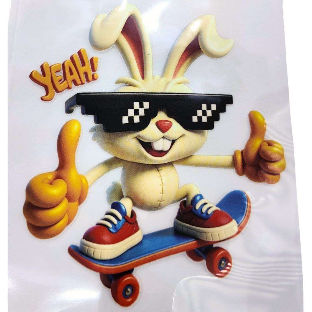 Yeah! Rabbet Design Kids DTF Emboss Stickers