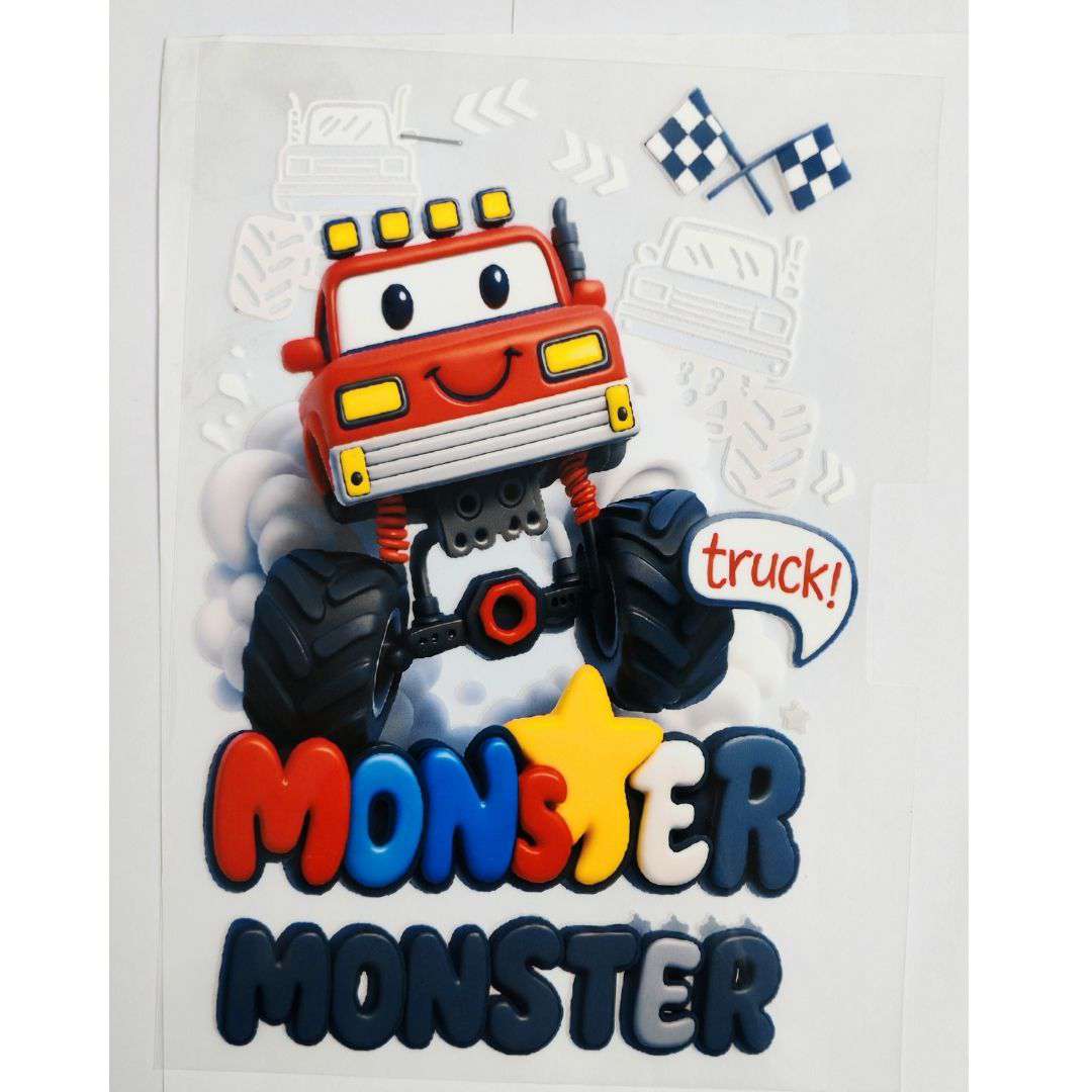 Monster Monster Truck Design  - DTF Emboss Sticker