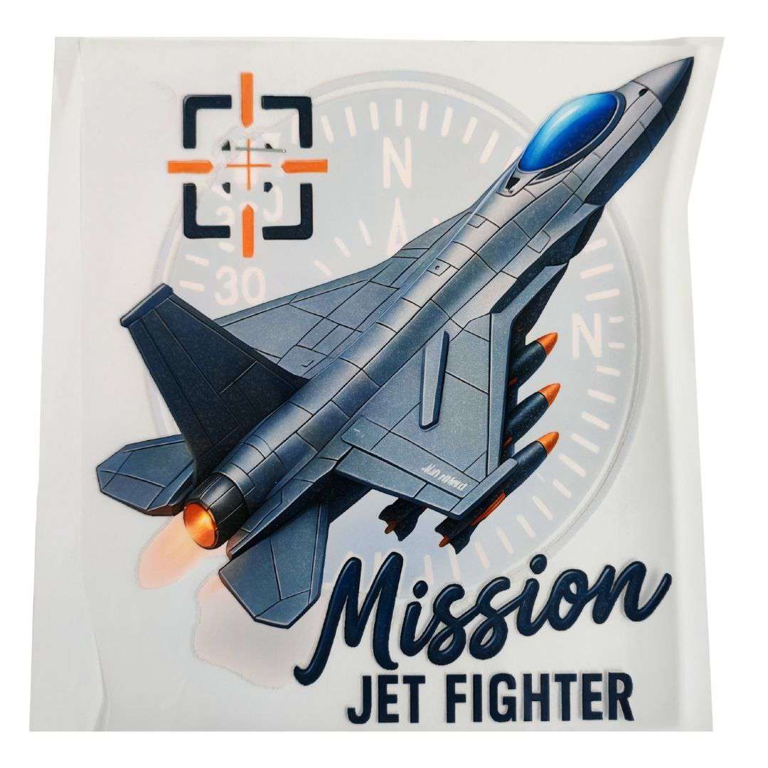 Mission Jet Fighter Design  - DTF Emboss Sticker