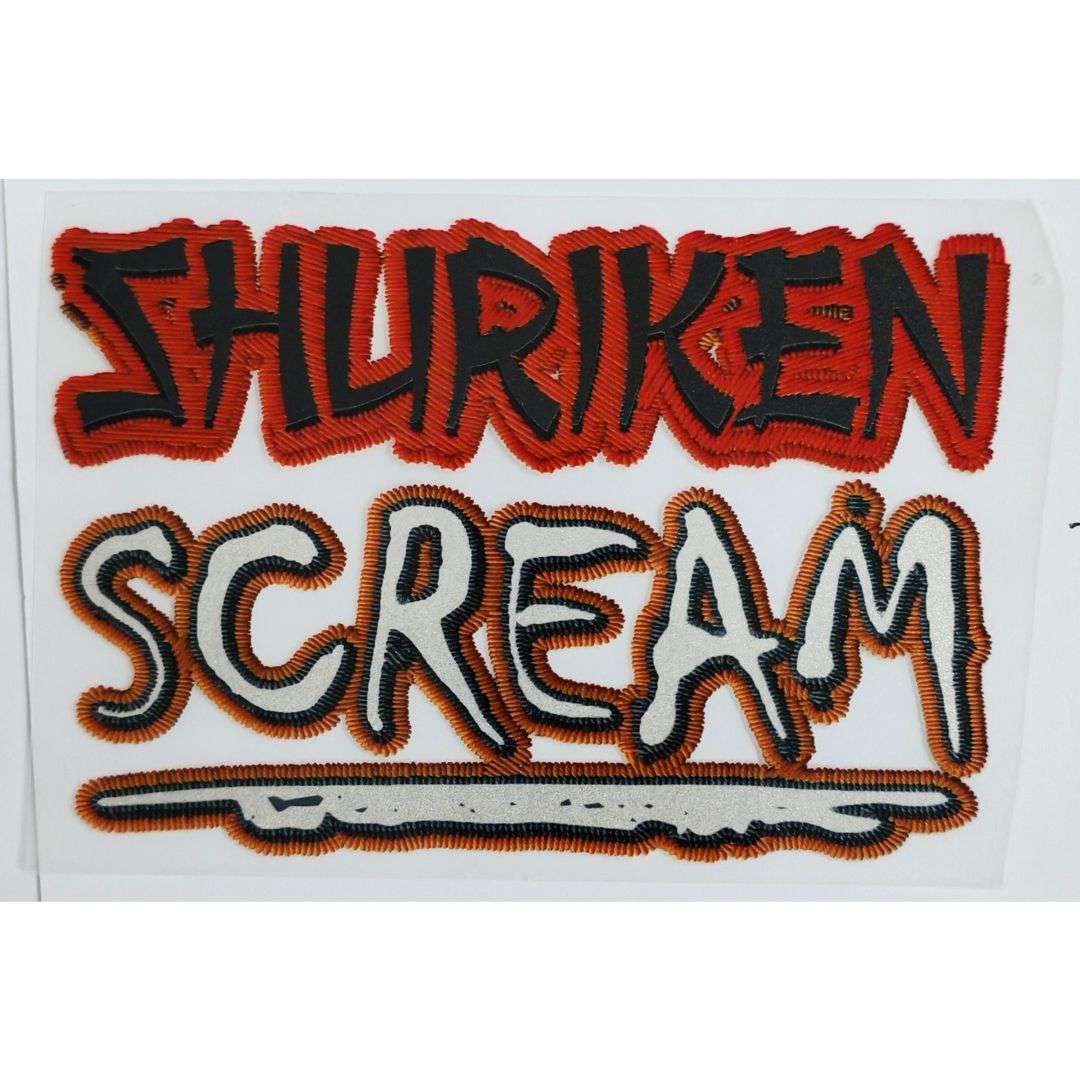 Shuriken Scream Design Kids DTF Emboss Stickers