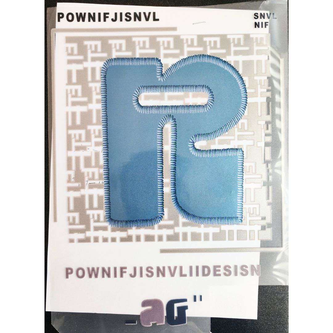 Big R (Pownif Jisnvl) Design - DTF Glitter Emboss  Sticker