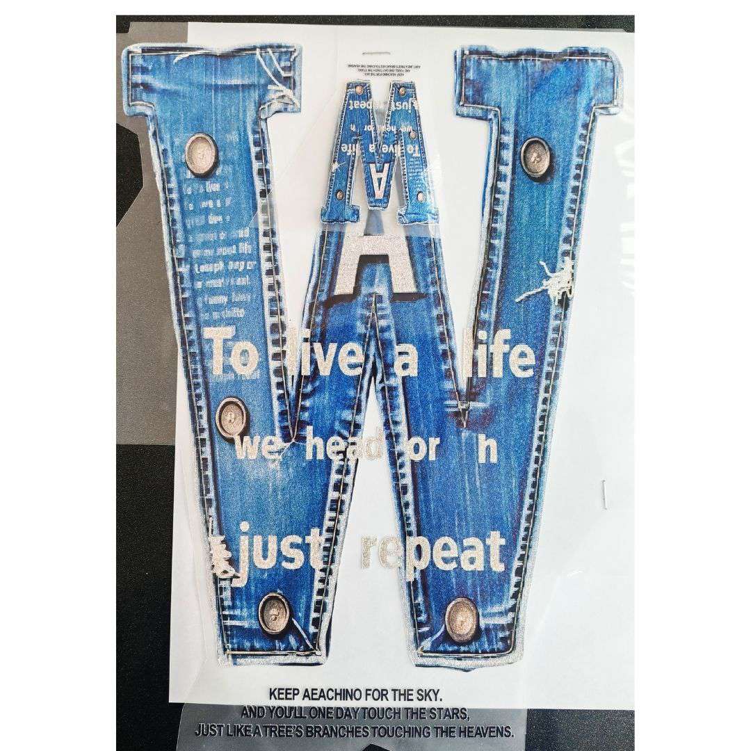 Big W (To live a Life) Design - DTF Glitter Emboss  Sticker