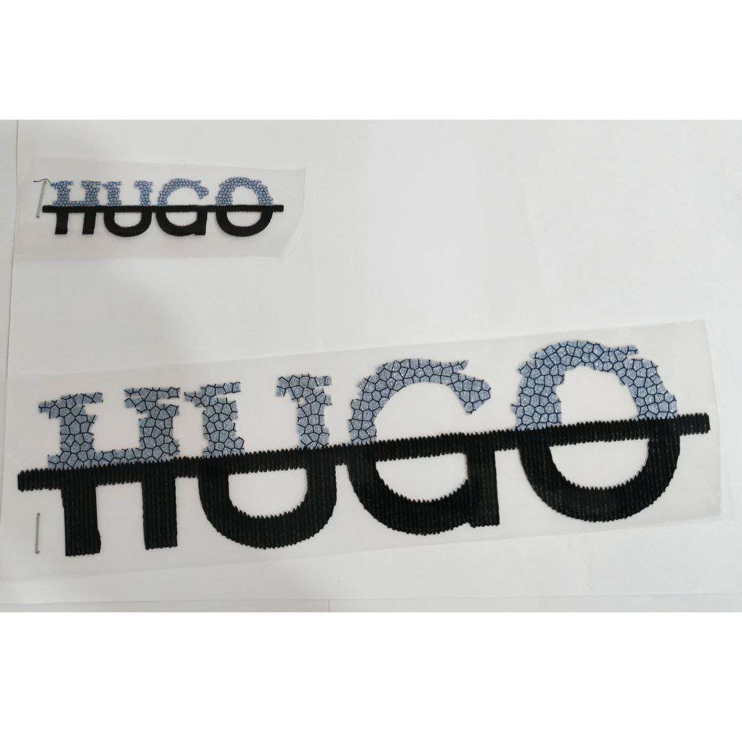 Hugo Design - DTF Glitter Emboss  Sticker