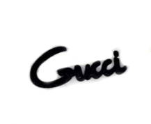 Gucci Black silicon monogram heat transfer logo