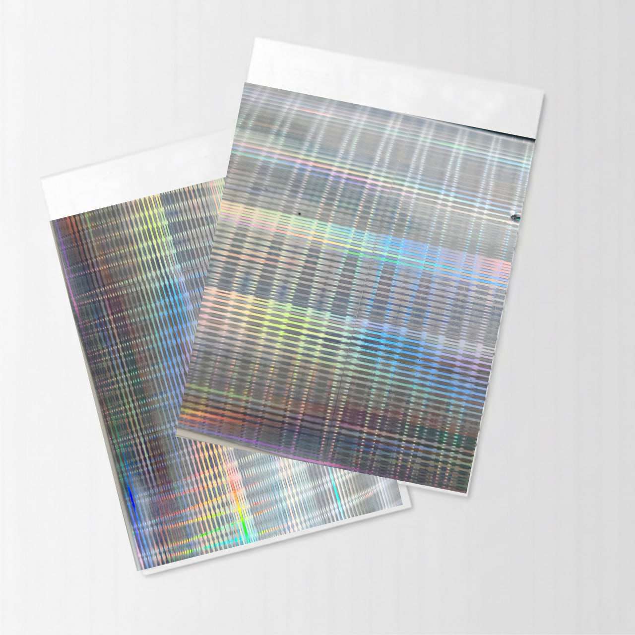 Check Design Metallic Shine Silver Color PU Vinyl