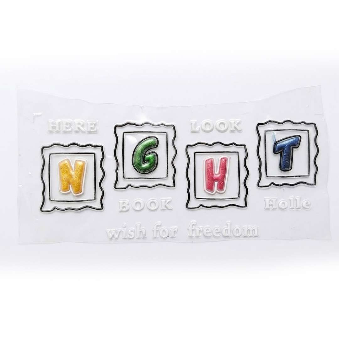 Here Look Nght TPU Embroidery Chest Print