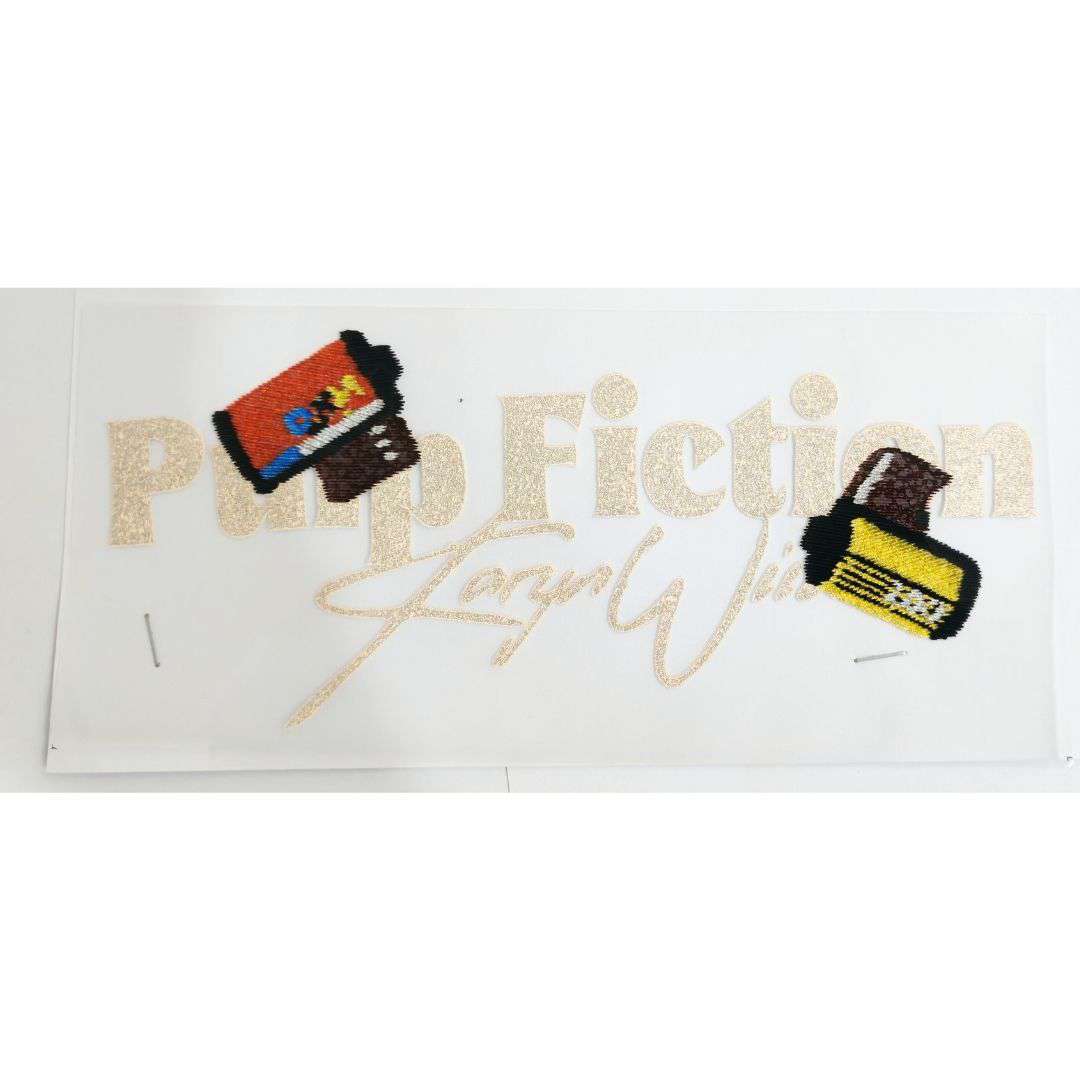 Pup Fiction Design - DTF Glitter Emboss  Sticker