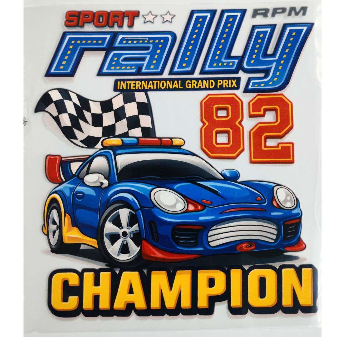 Sport Raily 82 Champion Design  - DTF Emboss Sticker