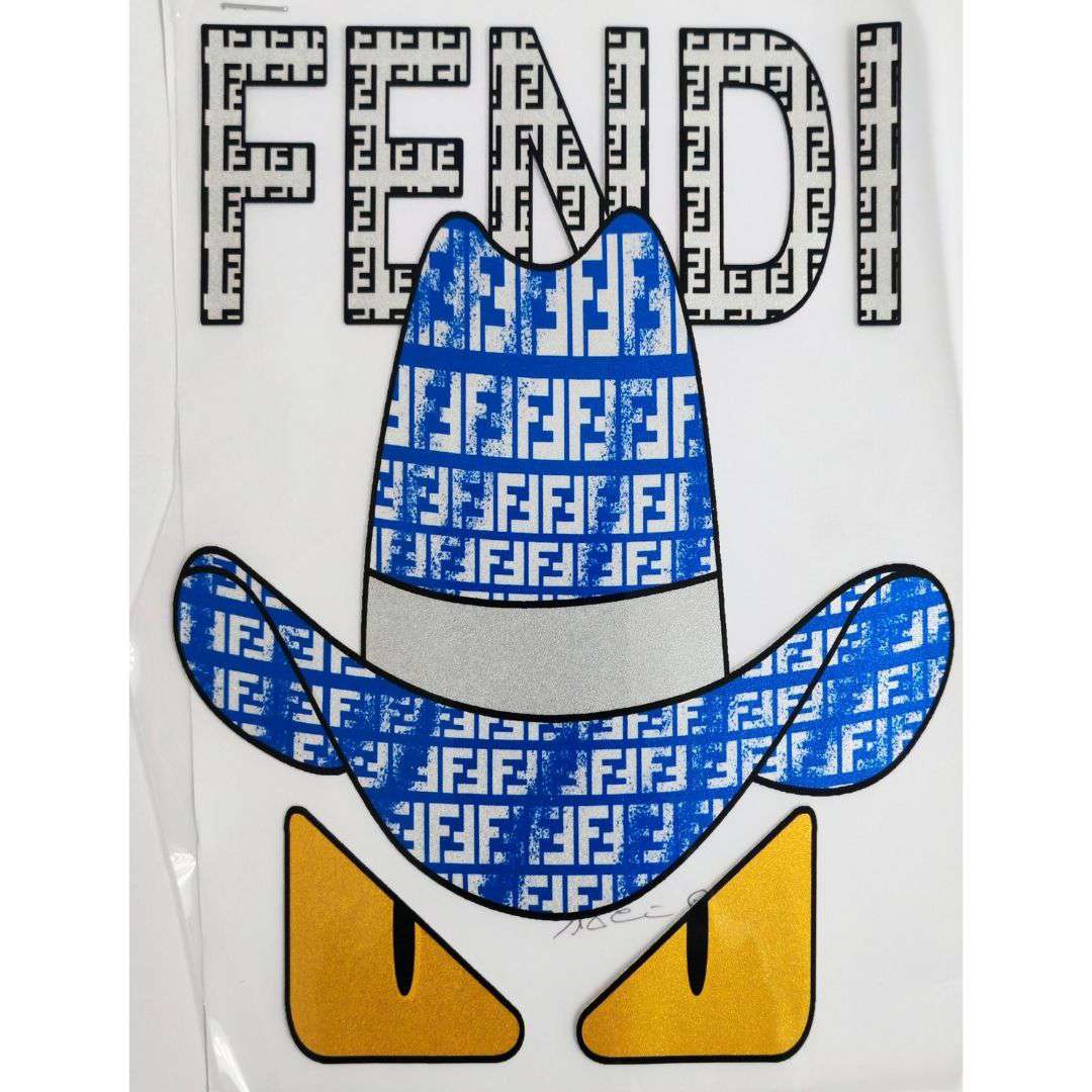 Fendi Design - DTF Glitter Emboss  Sticker