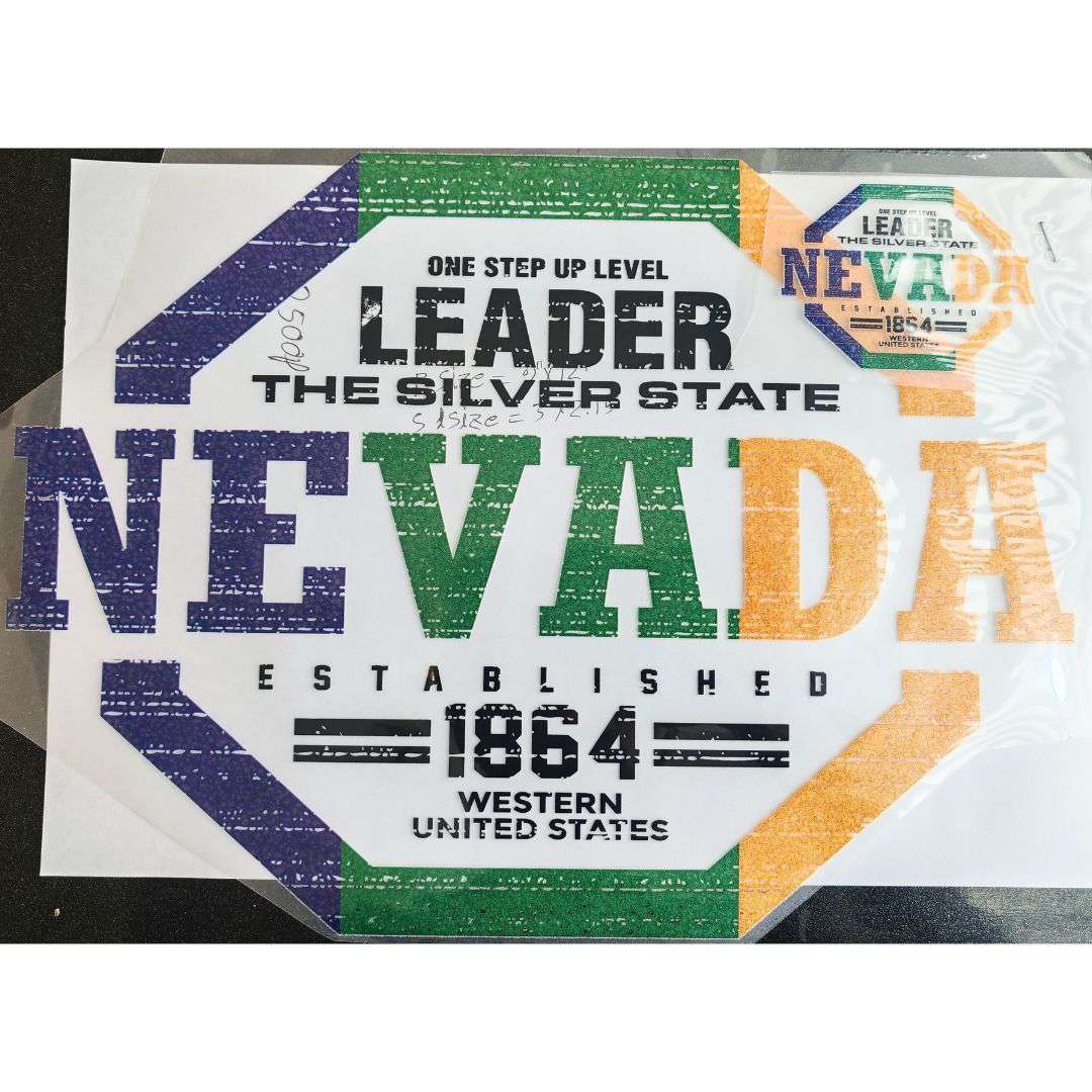 Nevada (Established 1864)Design - DTF Glitter Emboss  Sticker