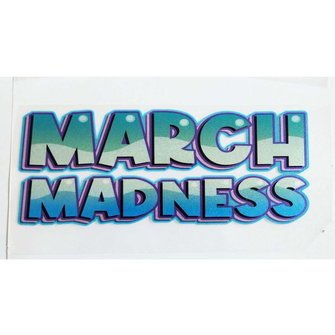 March Madness Design Kids DTF Emboss Stickers