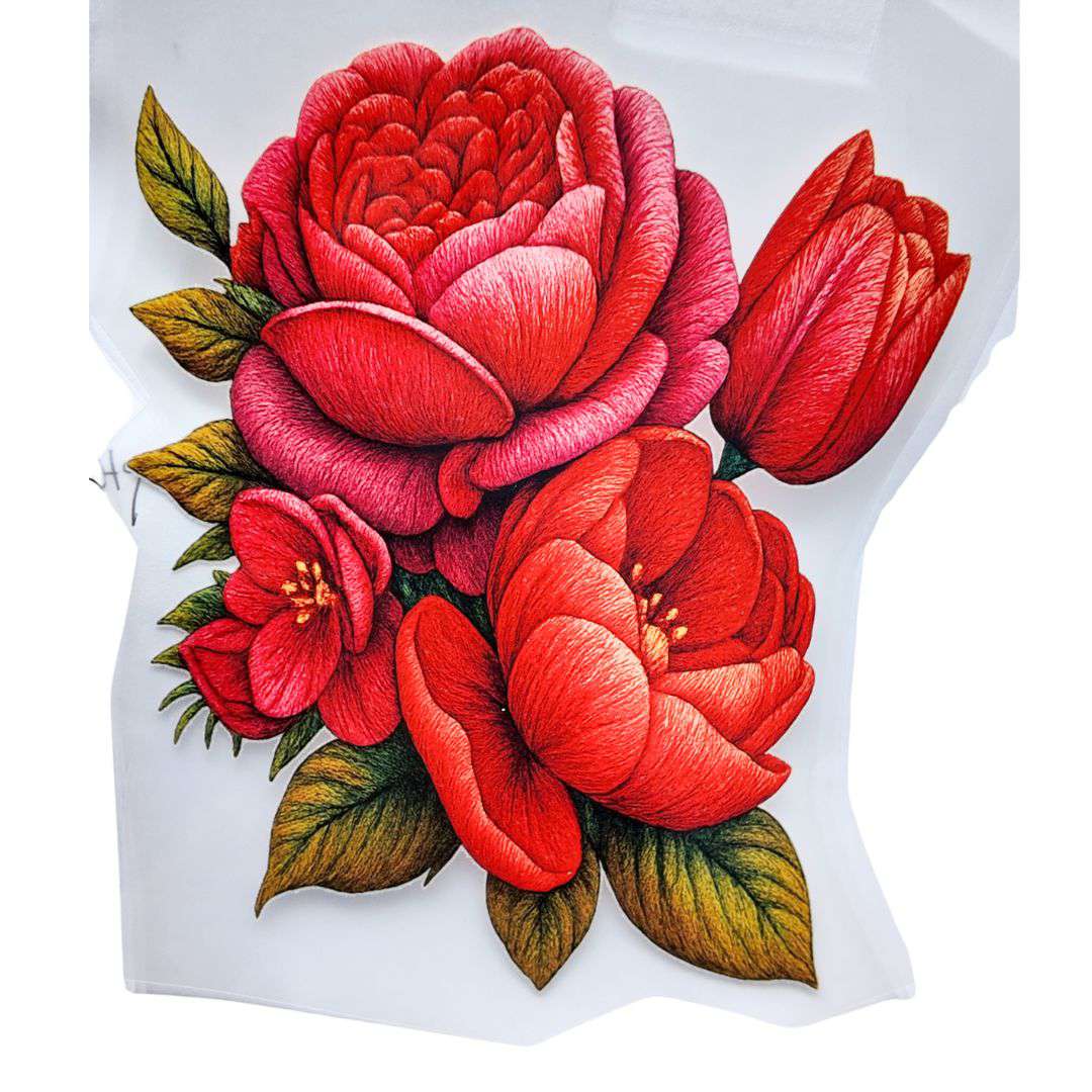 Flower Style 10 Girls DTF Emboss Sticker