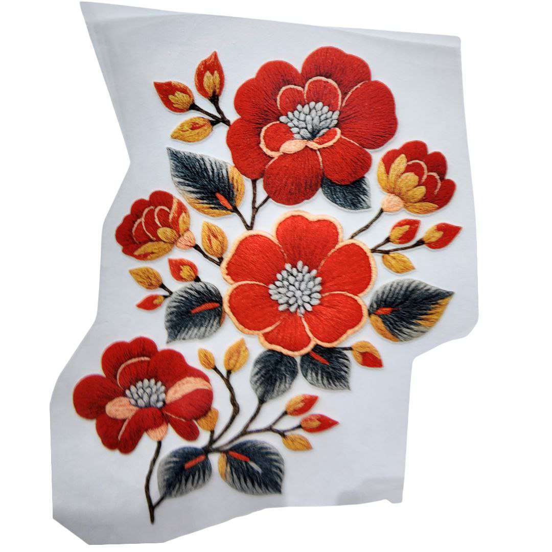 Flower Style 14 Girls DTF Emboss Sticker