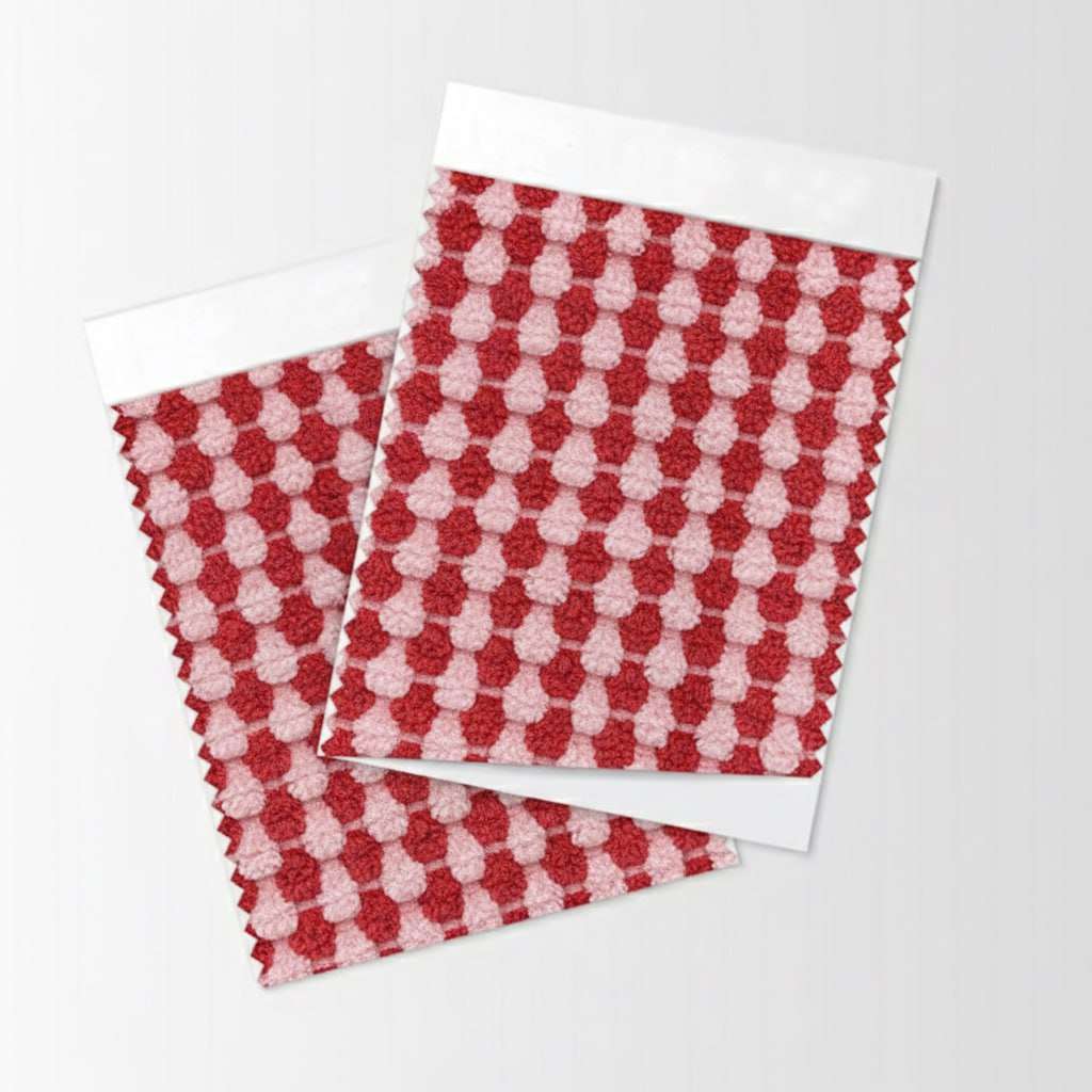 Bubble Dot Fabric Vinyl (White & Red)