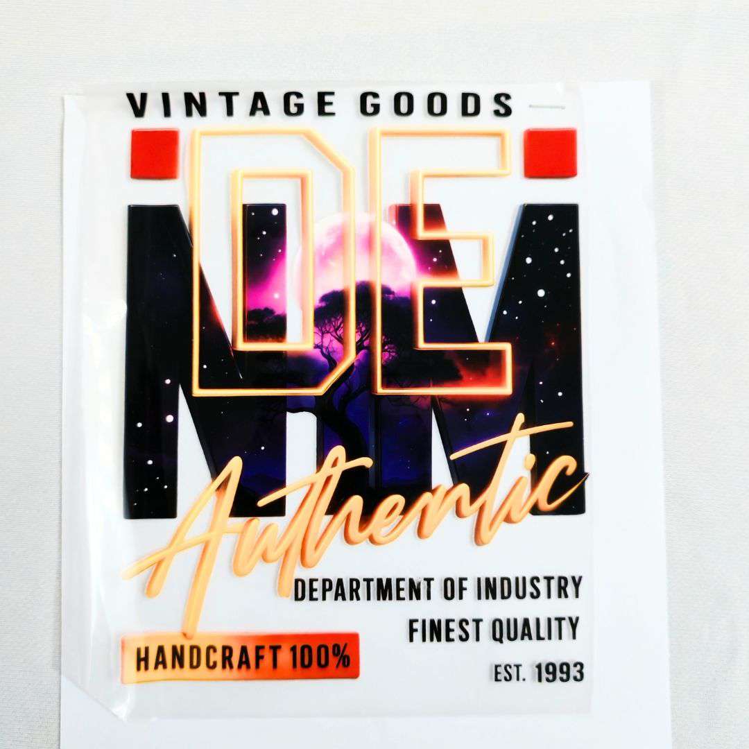 Vintage Goods Denim Authentic Design  - DTF Emboss Sticker