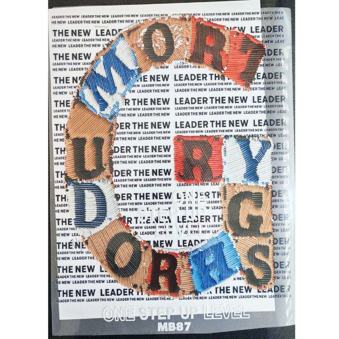 Big G One Step Up Level Design - DTF Glitter Emboss  Sticker