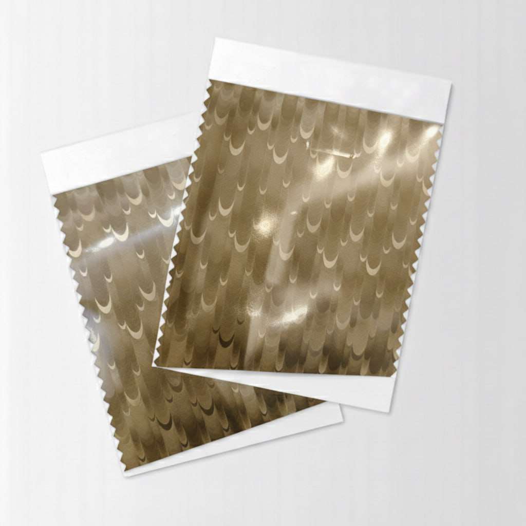 3D Scallo Wave Golden Color PU Vinyl