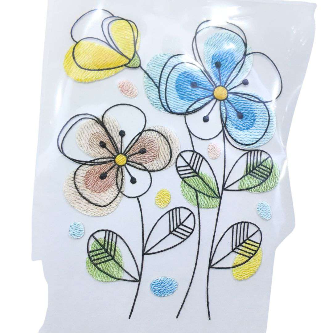 Flower Embroidery DTF Puff Sticker Style -  9