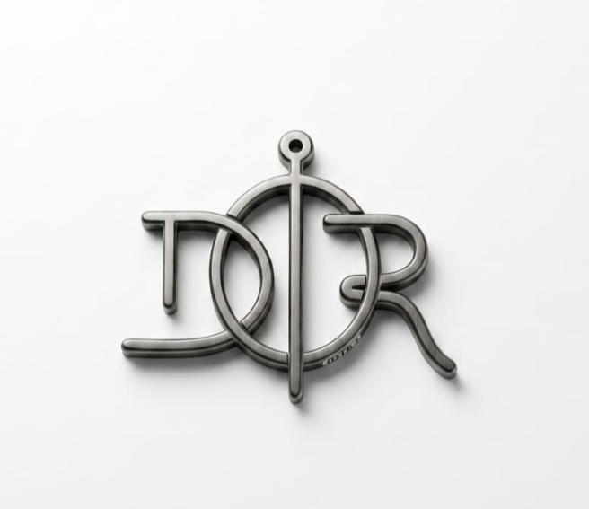 "Circular Emblem monogram metallic Heat Transfer Logo"
