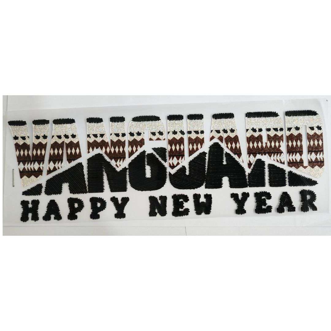 Vanguard Happy New Year Design - DTF Glitter Emboss  Sticker