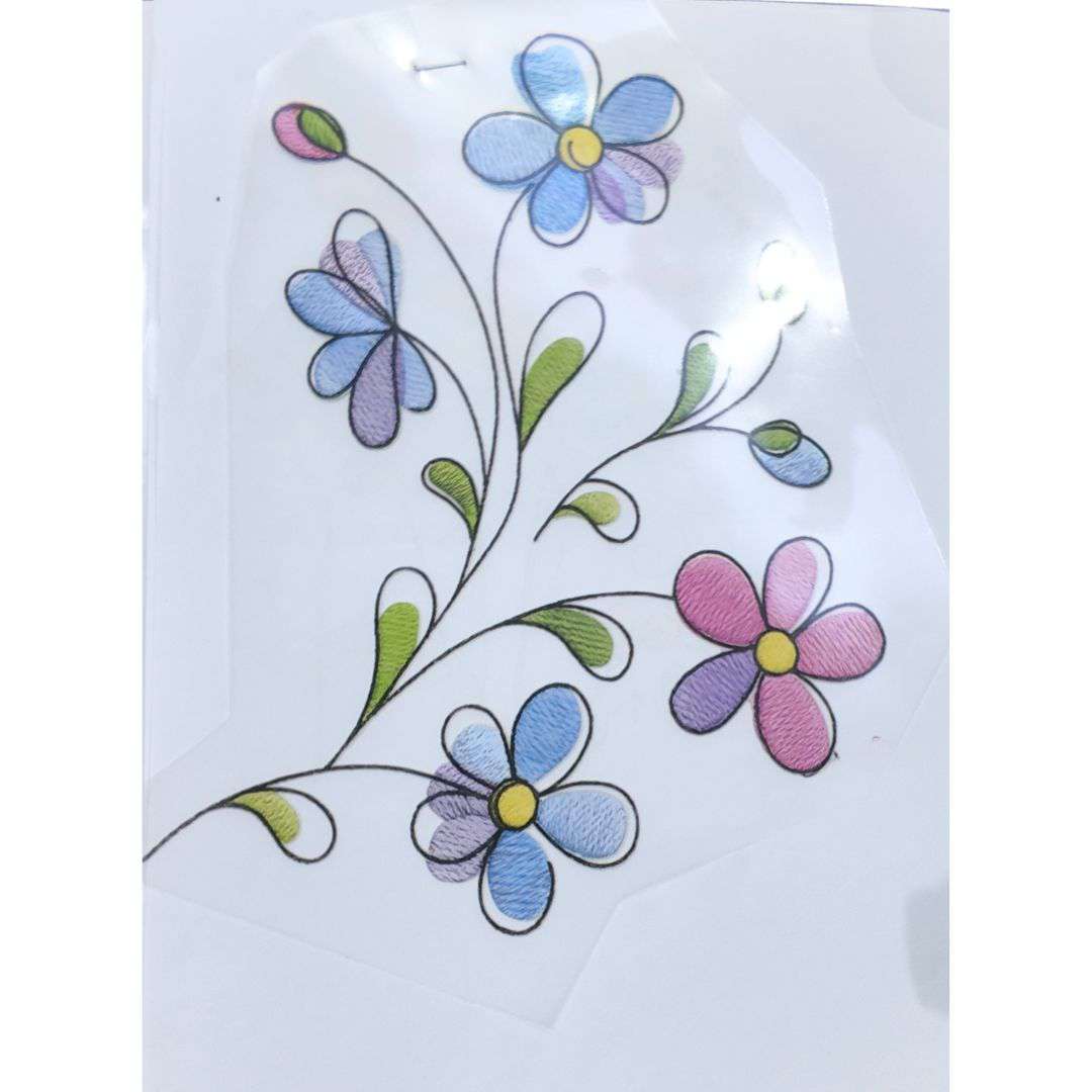 Flower Embroidery DTF Puff Sticker Style - 7
