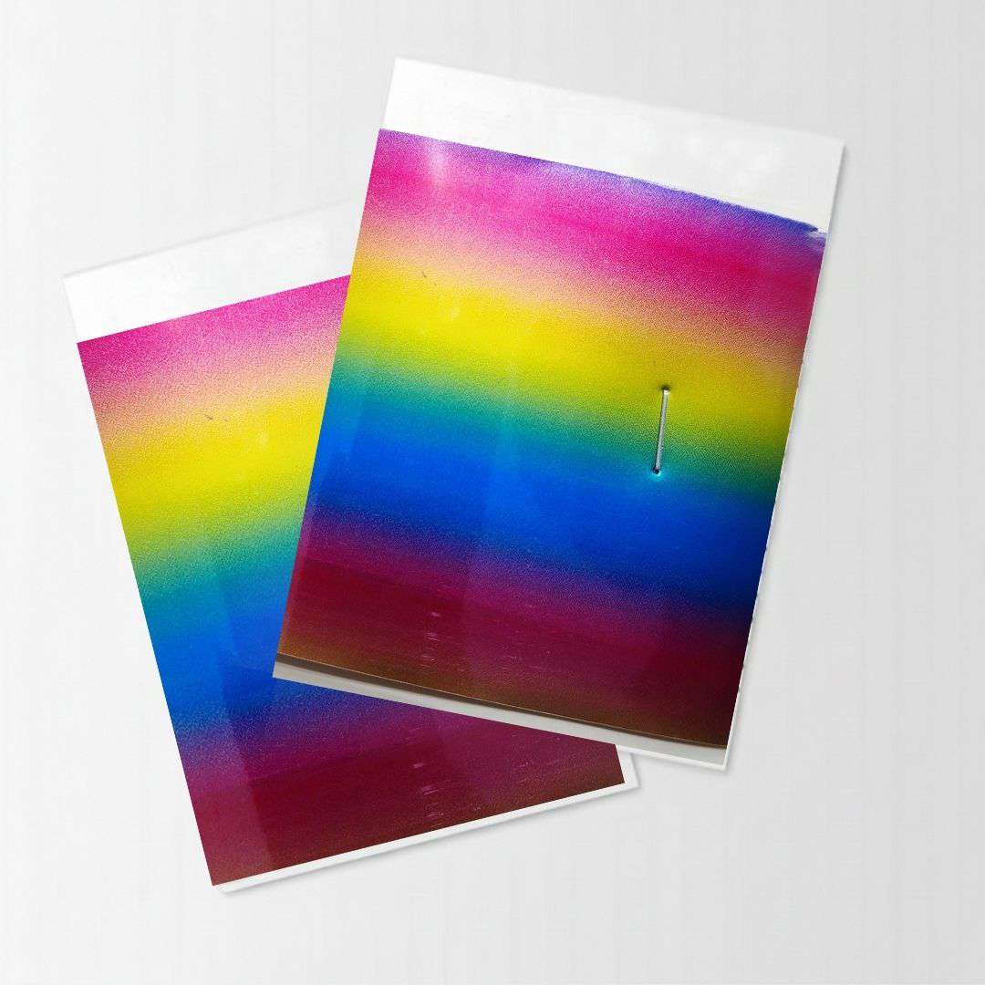 UV Printed Rainbow Pinik, Yellow, Blue and Meroon Color High-density vinyl