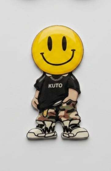 Boy With Smile Emoji Face Heat Transfer Silicone Logo