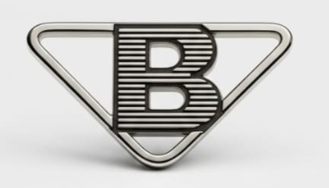 "B-Shaped monogram metallic Heat Transfer Logo"