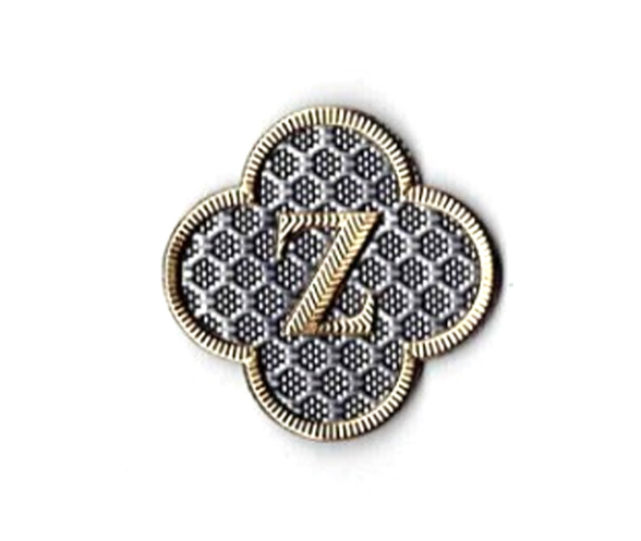 Z embroidered monogram heat transfer logo