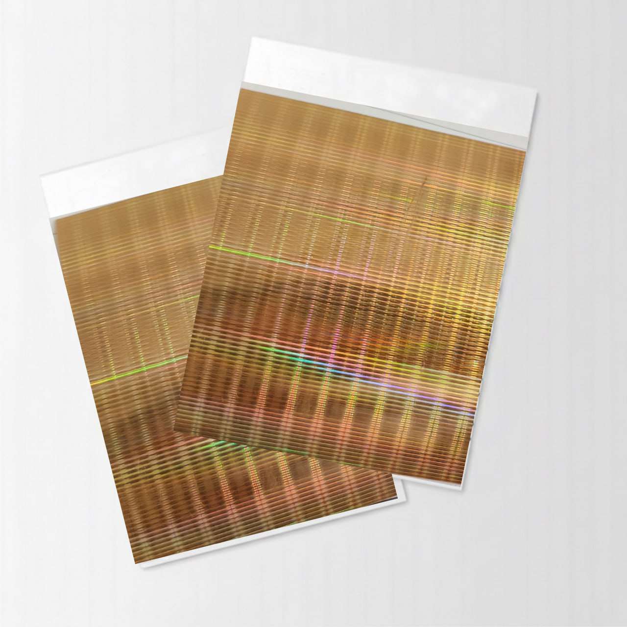 Check Design Metallic Shine Golden Color PU Vinyl