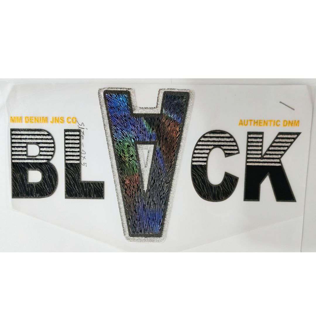 Black Design - DTF Glitter Emboss  Sticker