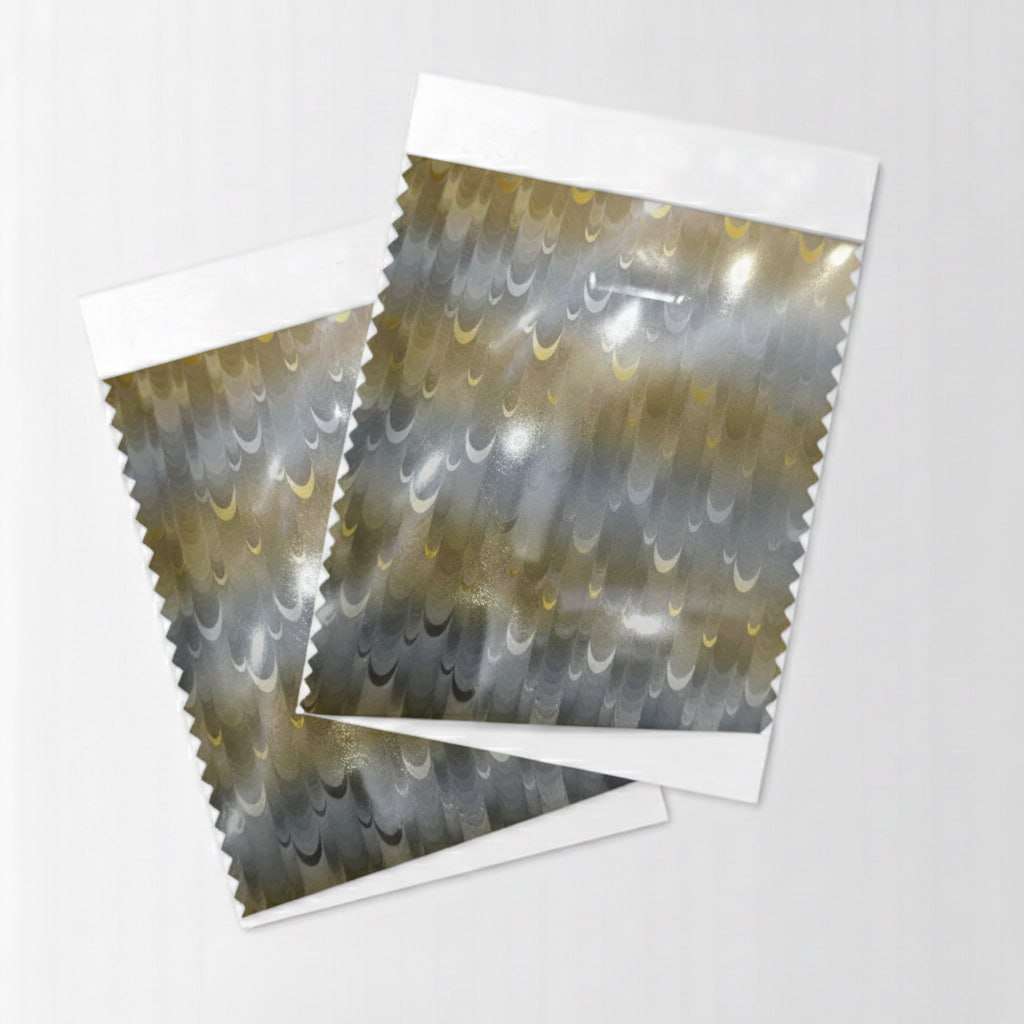 3D Scallo Wave Golden and Silver Color PU Vinyl