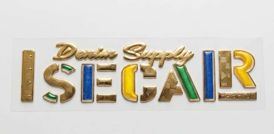 Denim Supply Design Golden Color TPU Embroidery Chest Print