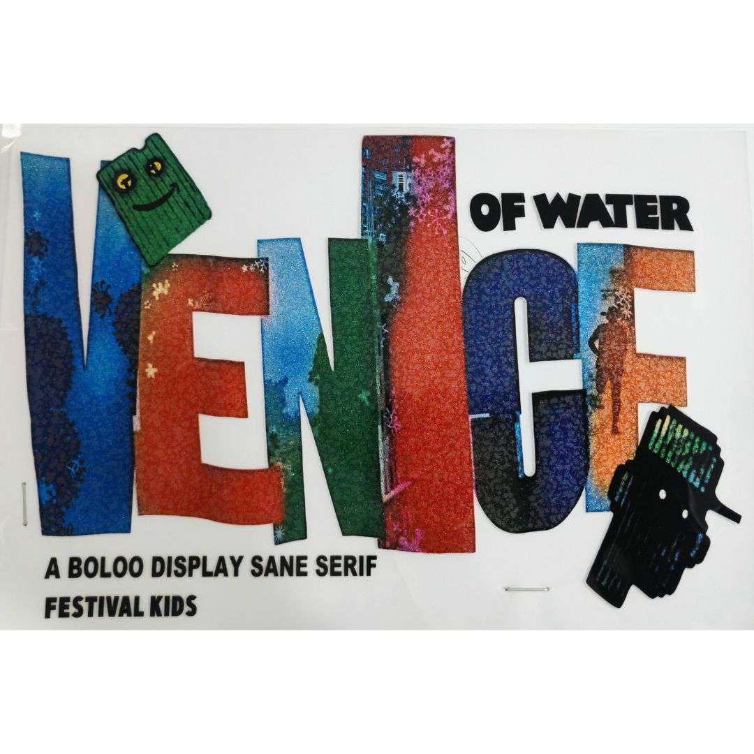 Venice of Water Design - DTF Glitter Emboss  Sticker