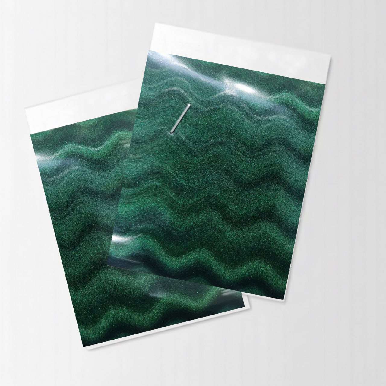 3D Wave Green Color PU Vinyl