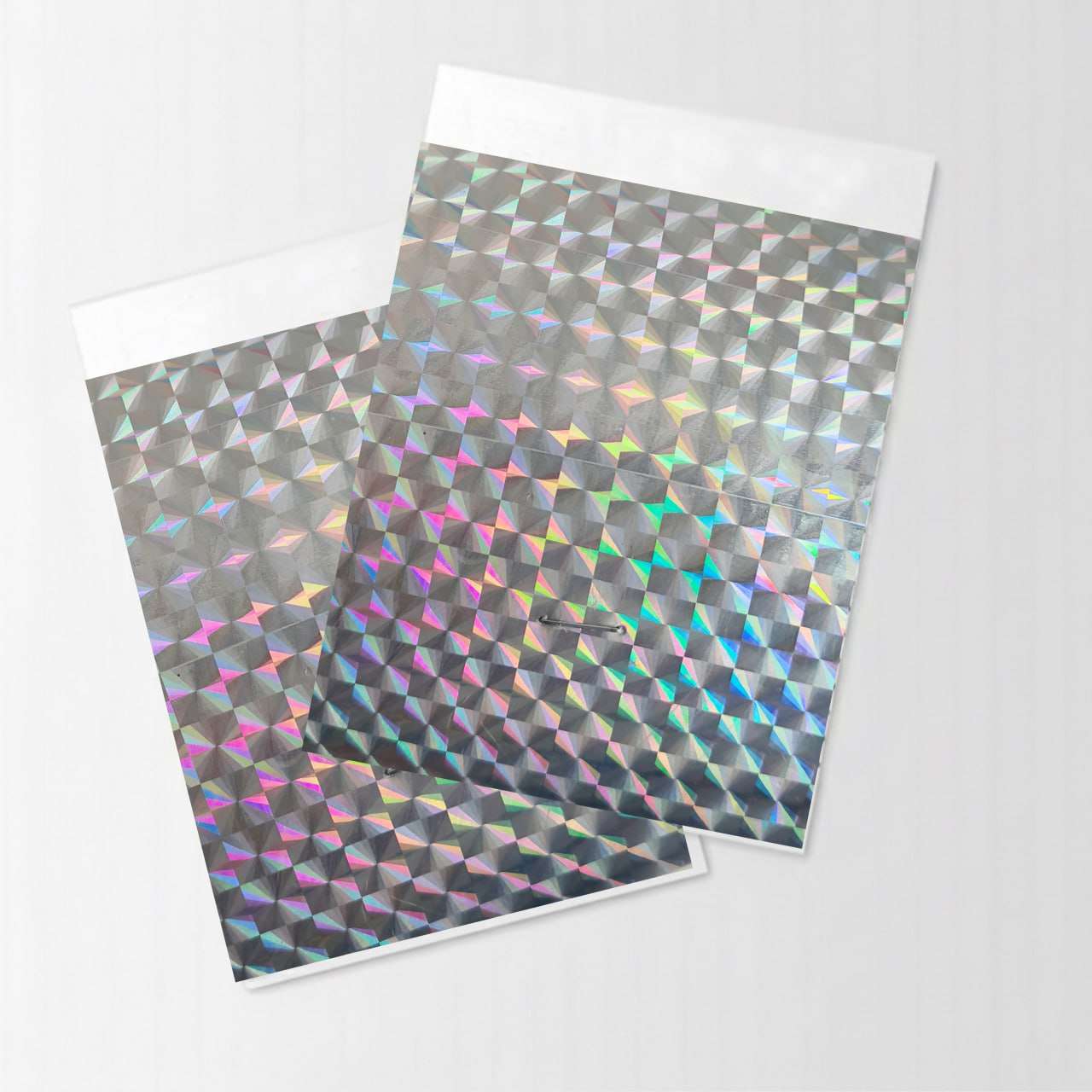 Holographic Prism Metallic Shine Silver Color PU Vinyl