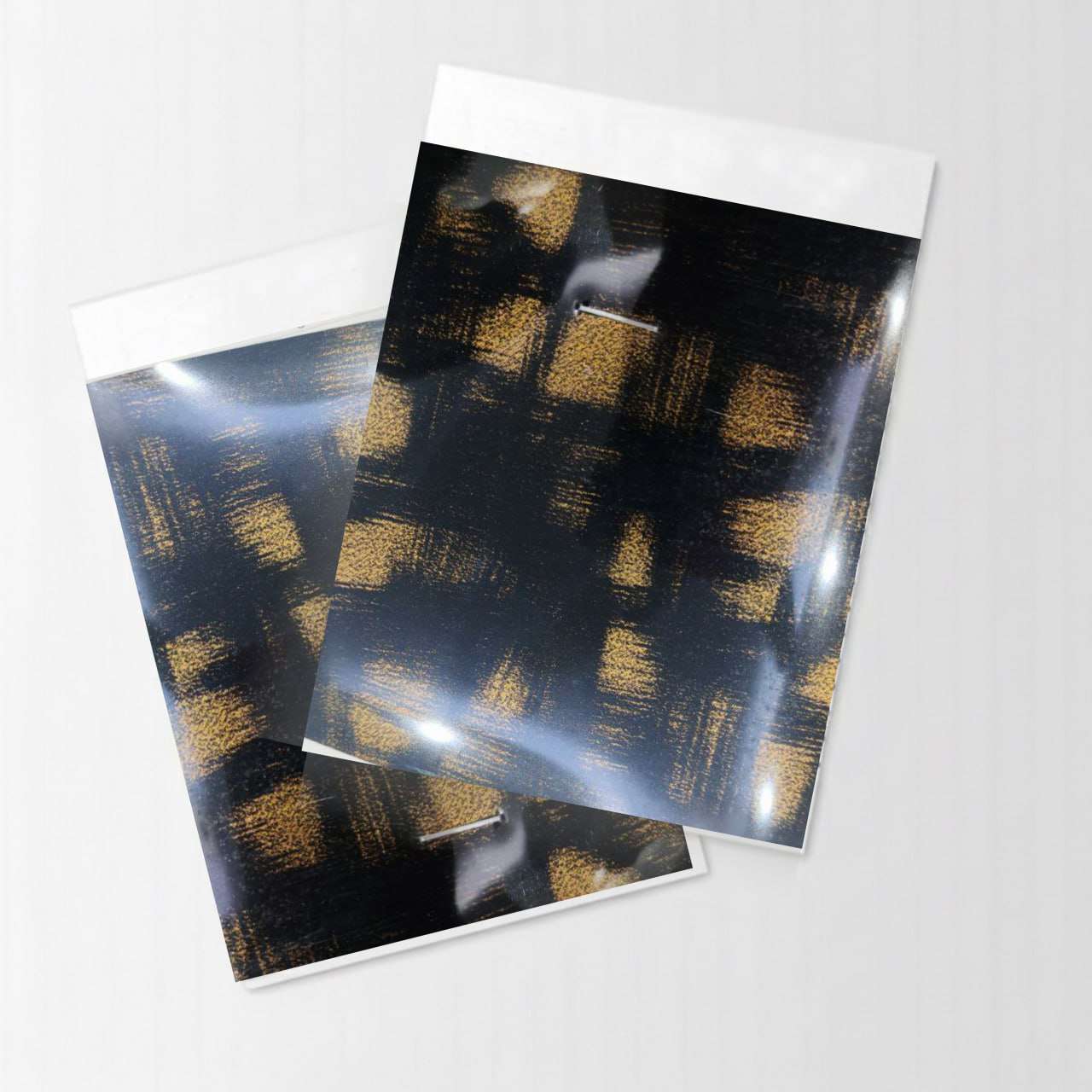 PU Vinyl Black and Golden Print Color