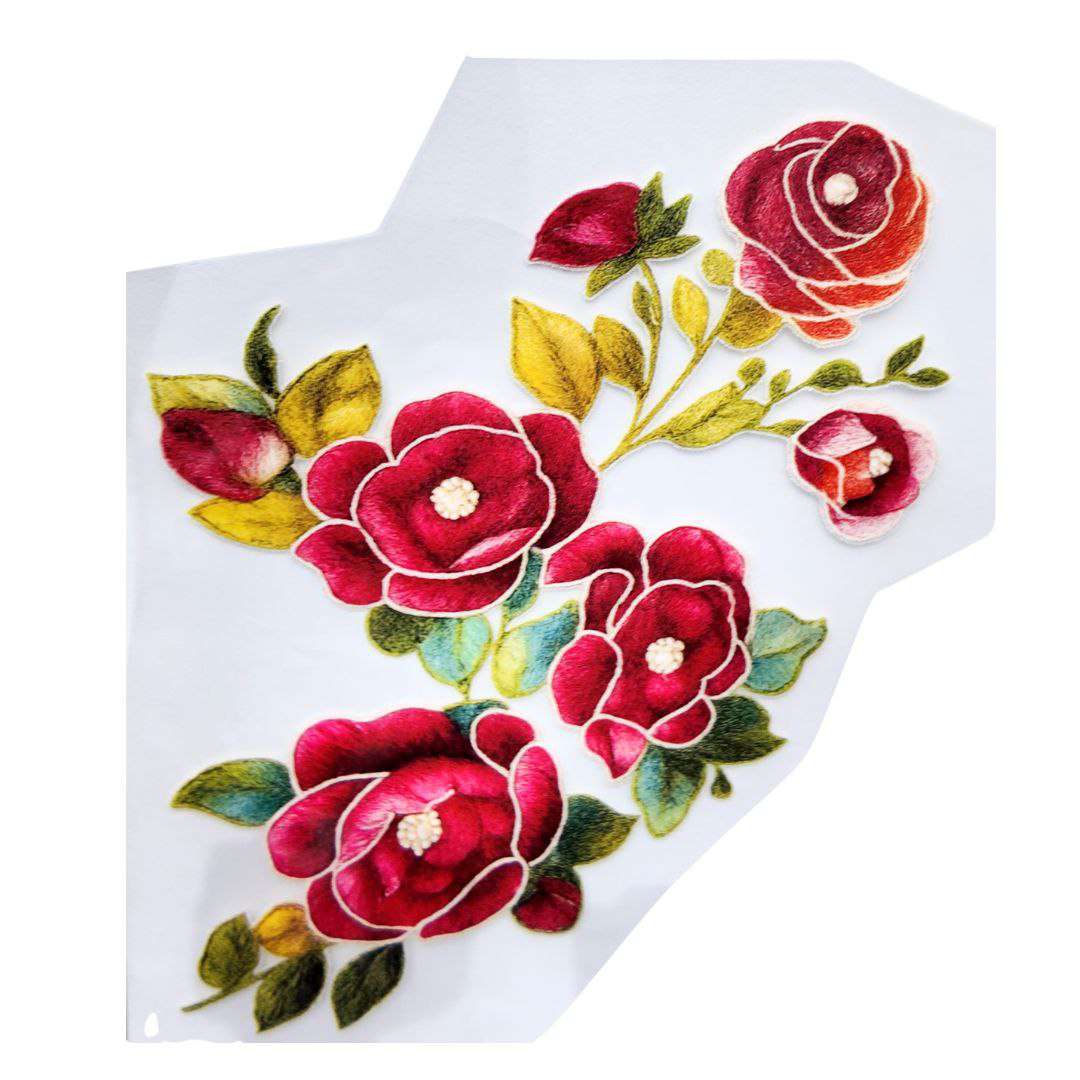 Flower Style 7 Girls DTF Emboss Sticker