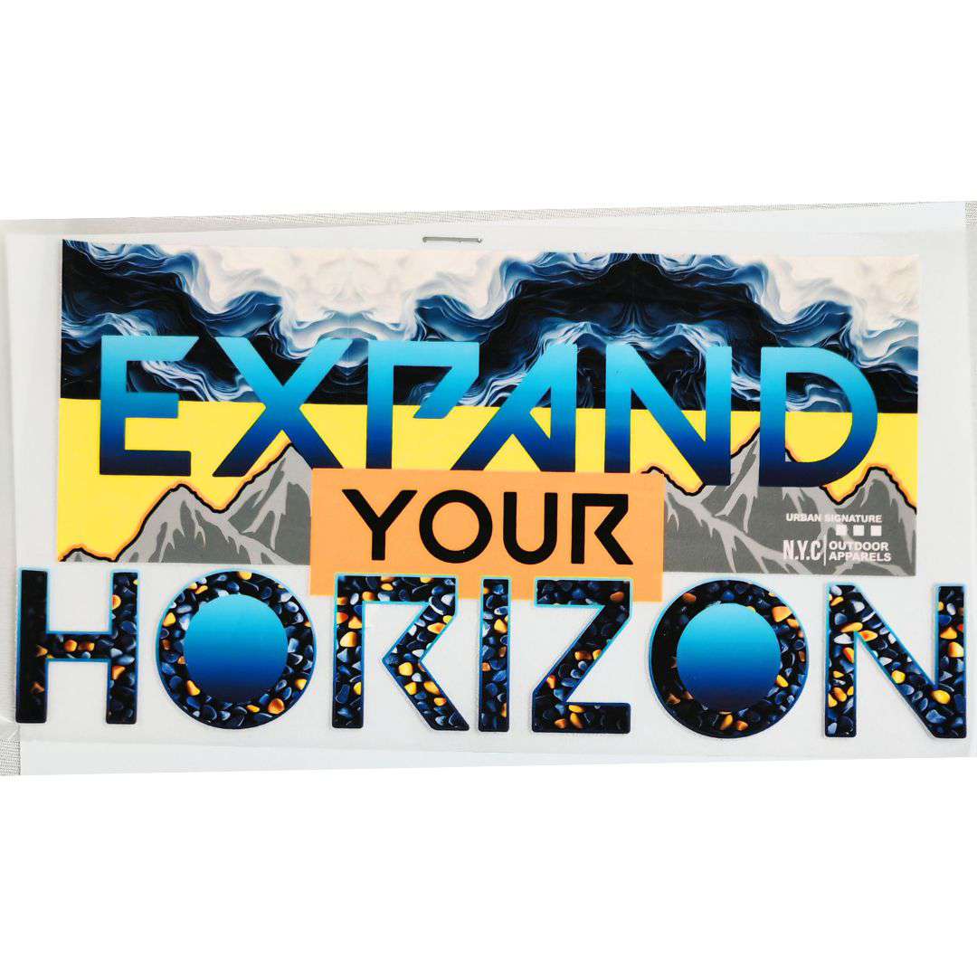Expand Your Horizon Design DTF Emboss Sticker